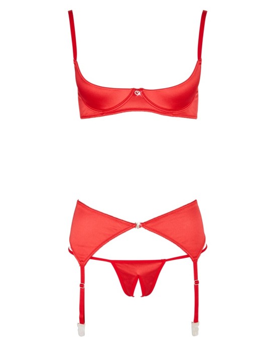 Shelf Bra Set red 80B/M